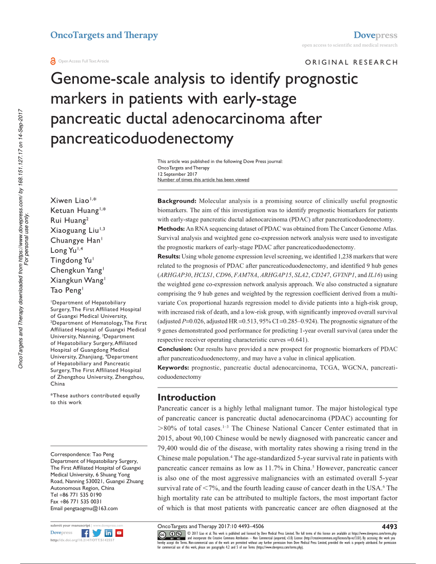 Pdf Genome Scale Analysis To Identify Prognostic Markers In Patients With Early Stage 2638