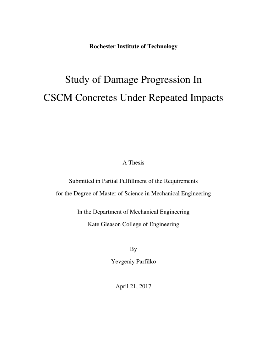 (PDF) Study of Damage Progression In CSCM Concretes Under Repeated Impacts