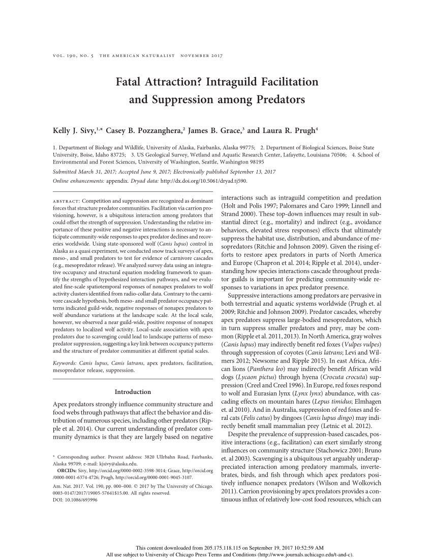PDF) Fatal Attraction? Intraguild Facilitation and Suppression