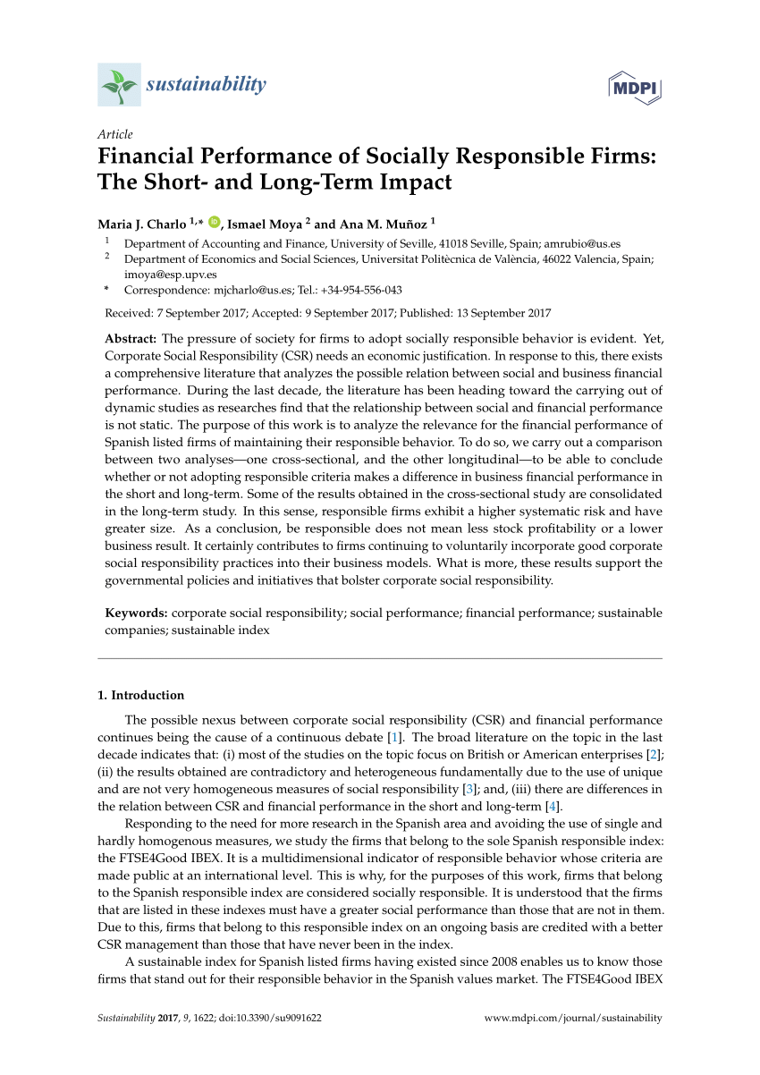 impact of corporate social responsibility on firms' financial performance thesis