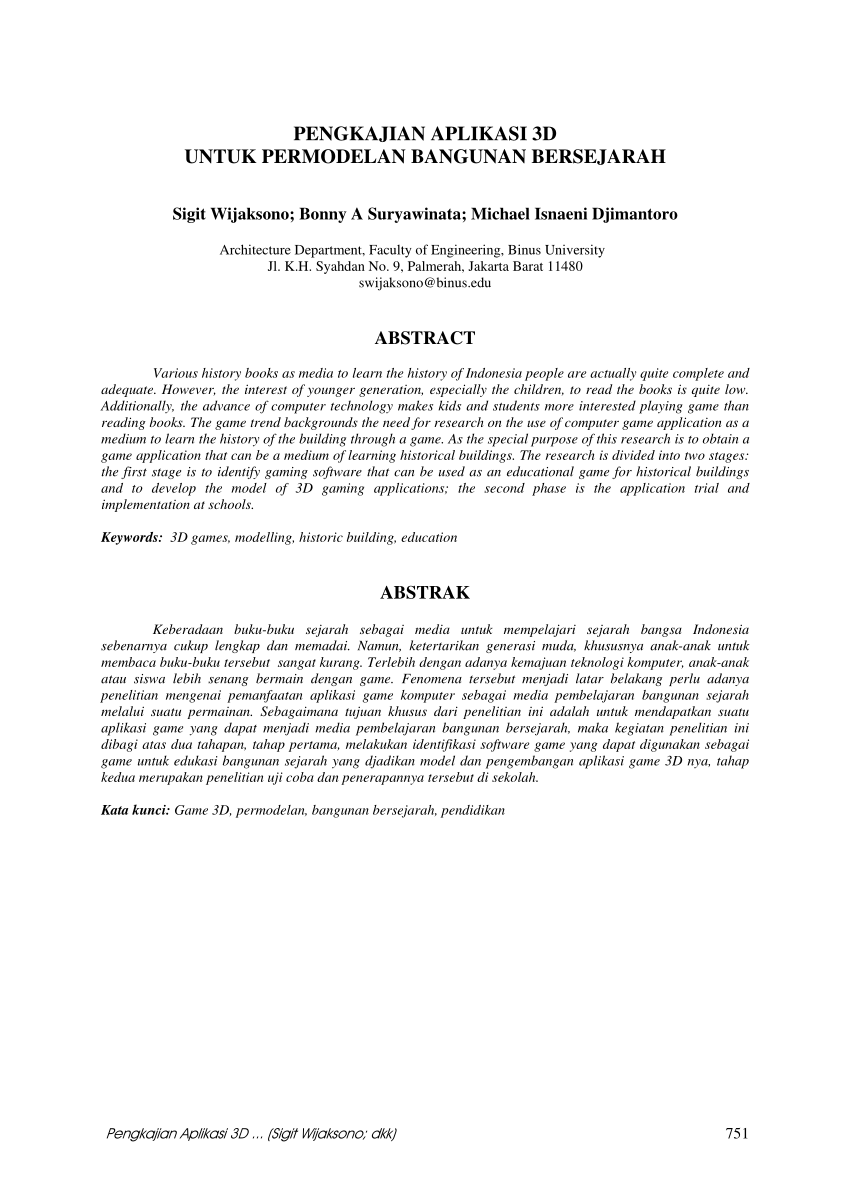 (PDF) Pengkajian Aplikasi 3D untuk Permodelan Bangunan Bersejarah