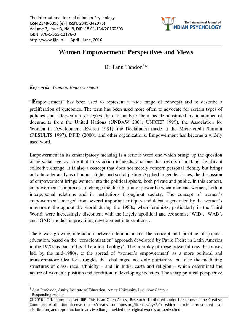 research paper on women empowerment
