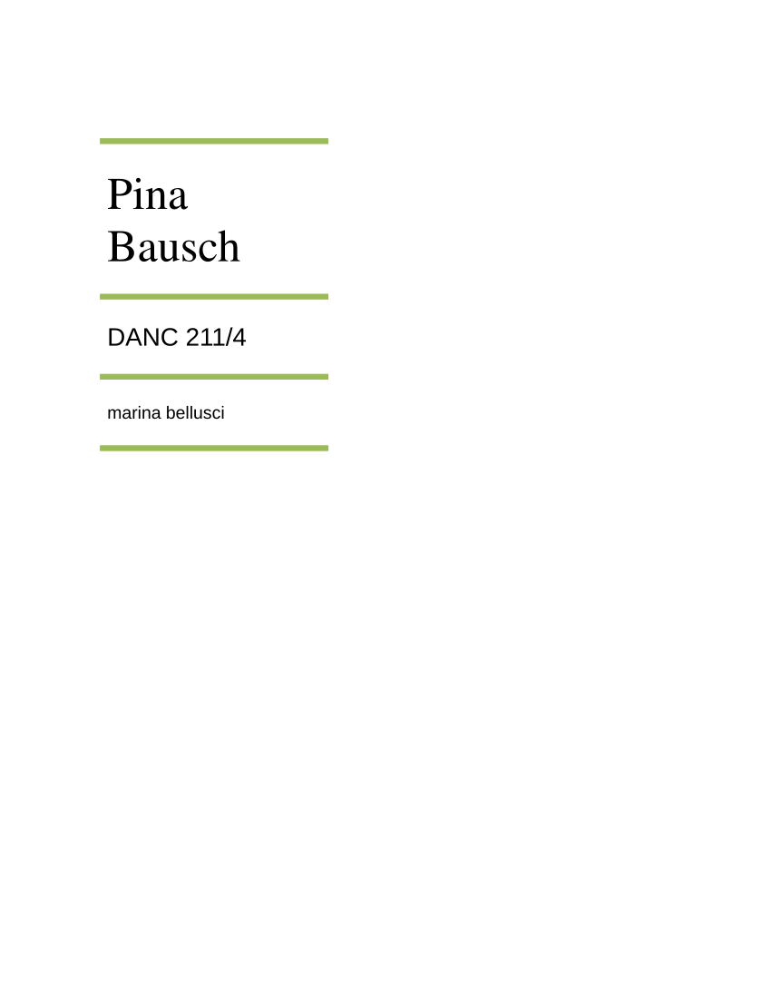 Pdf Gender And Sexuality In The Pina Bausch S Work