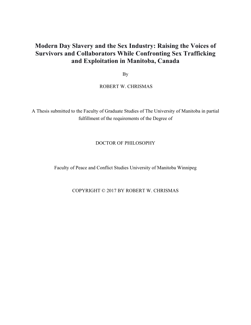 Pdf Modern Day Slavery And The Sex Industry Raising The Voices Of