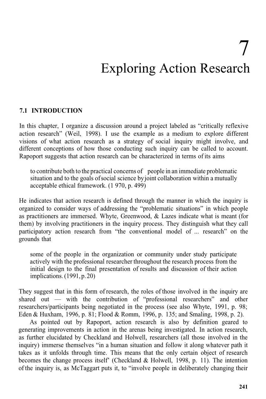 sample abstract of action research