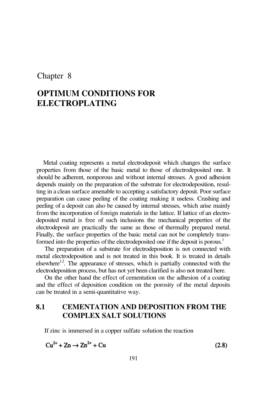 conditions necessary for electroplating