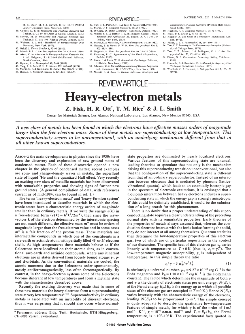 Pdf Heavy Electron Metals