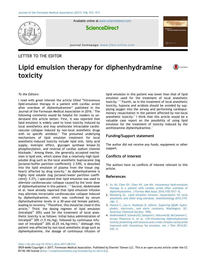 lipid emulsion therapy