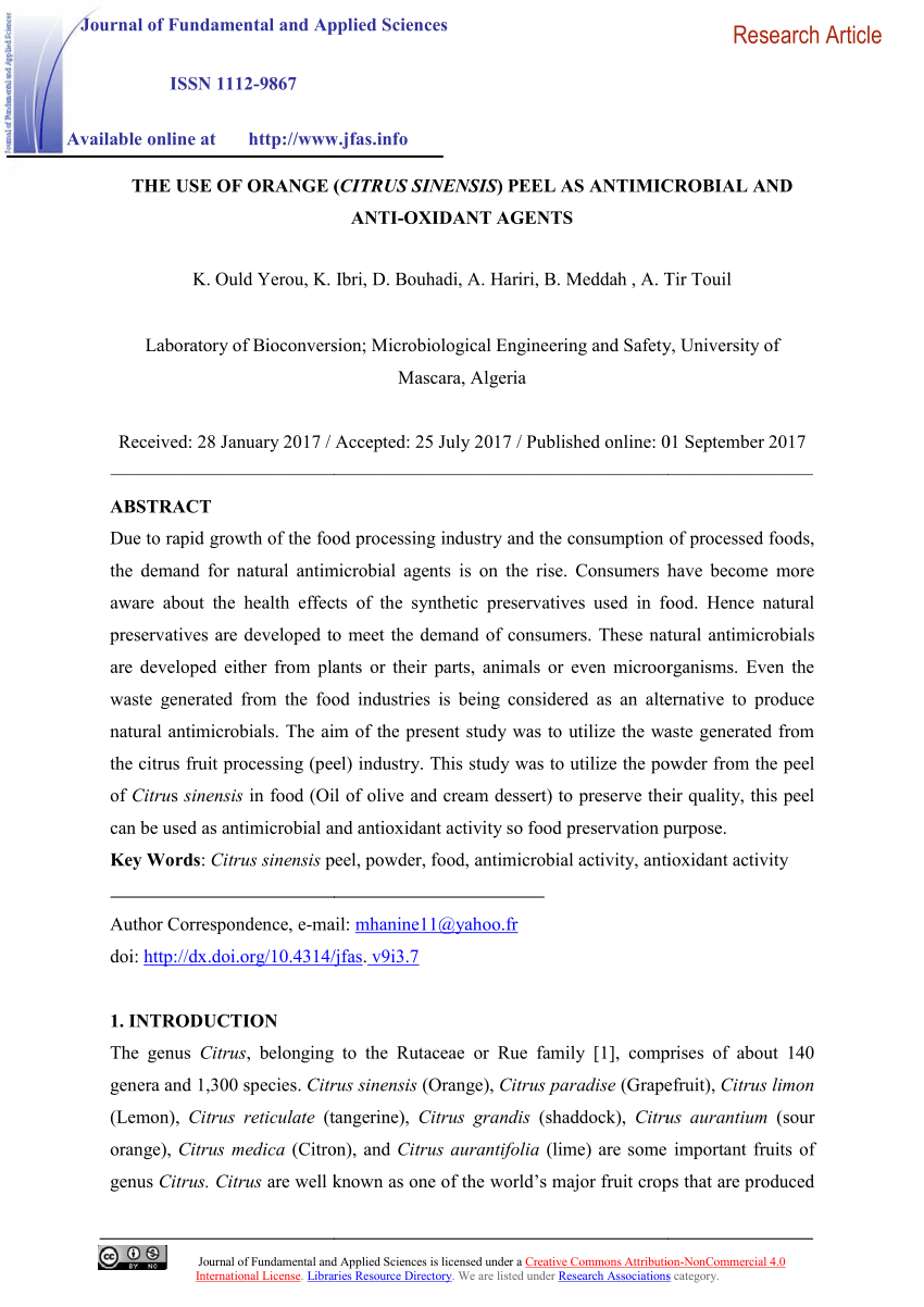 research paper on citrus peel