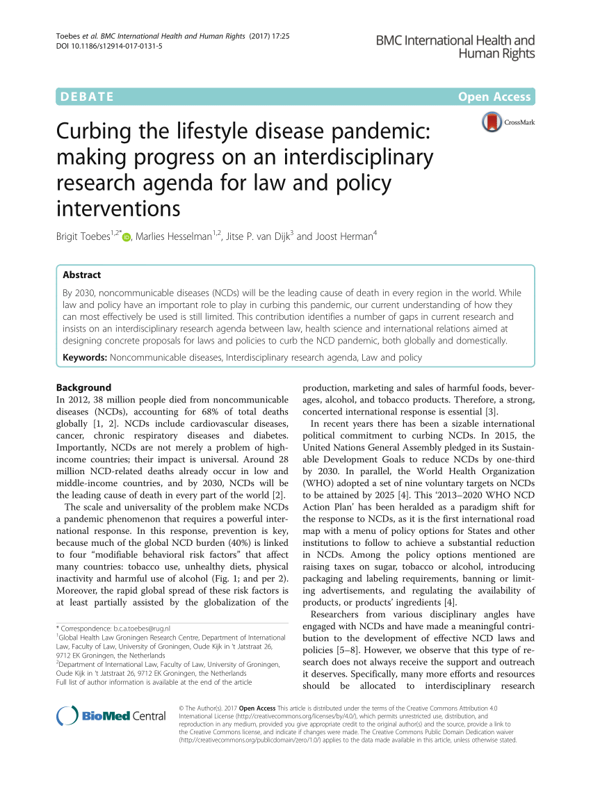 research paper on lifestyle disease