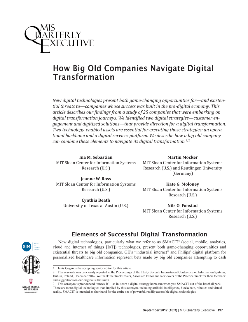 PDF How big old companies navigate digital transformation