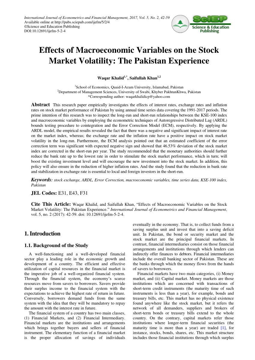 literature review on stock market volatility