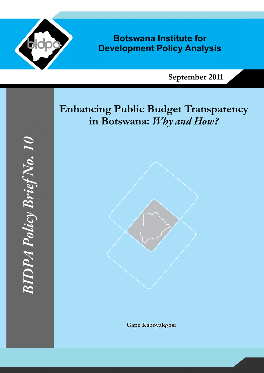 (PDF) Enhancing Public Budget Transparency in Botswana Why and How?