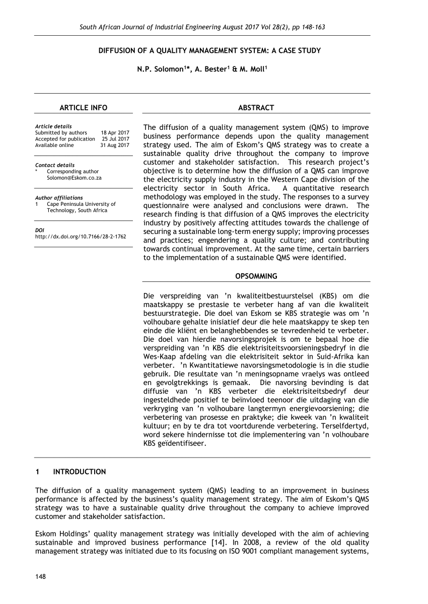 quality management case study pdf