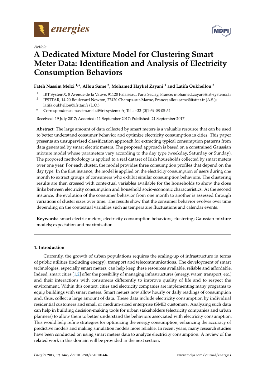 (PDF) A Dedicated Mixture Model for Clustering Smart Meter Data