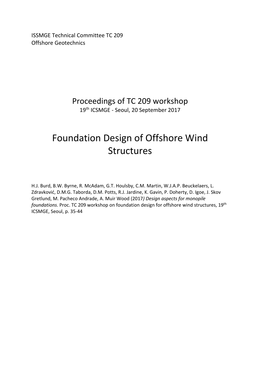 Pdf Design Aspects For Monopile Foundations
