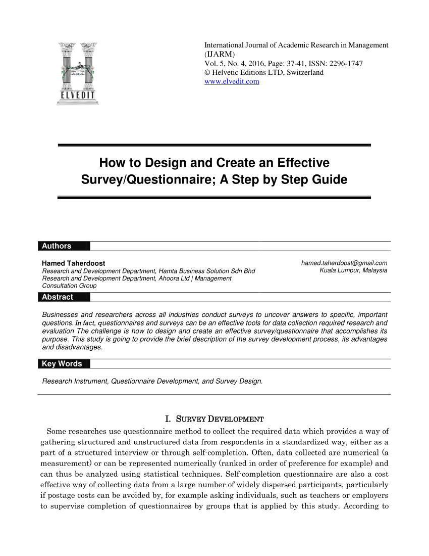 research survey design pdf