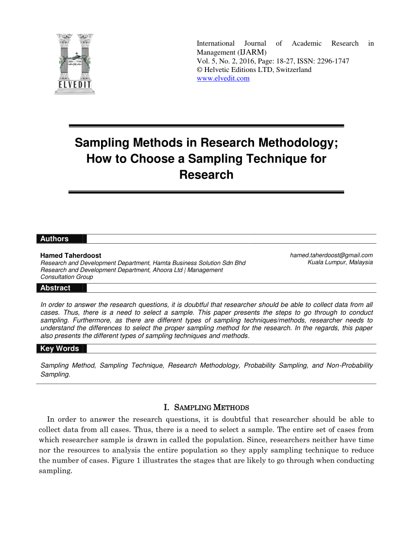 sampling techniques research paper