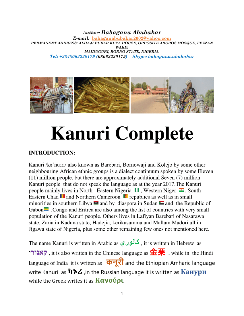 Pdf Kanuri Complete