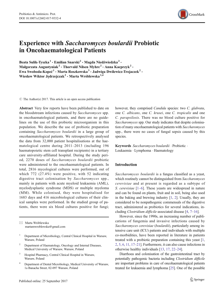 Saccharomyces Boulardii — Medicine Center Pharmacy