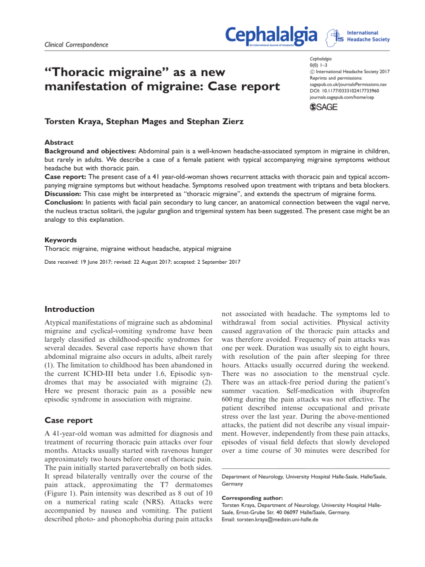 migraine case study pdf