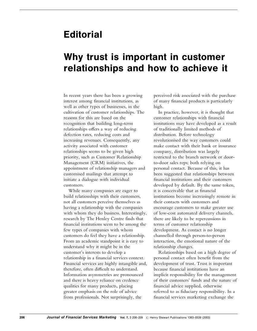 essay on why trust is important