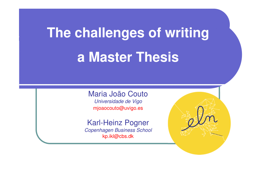 writing a masters thesis