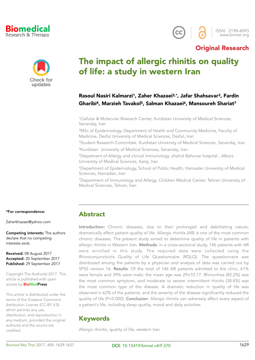 Quality of life against seasonal vs perennial allergens: ESPRINT-15  modified in the pediatric population