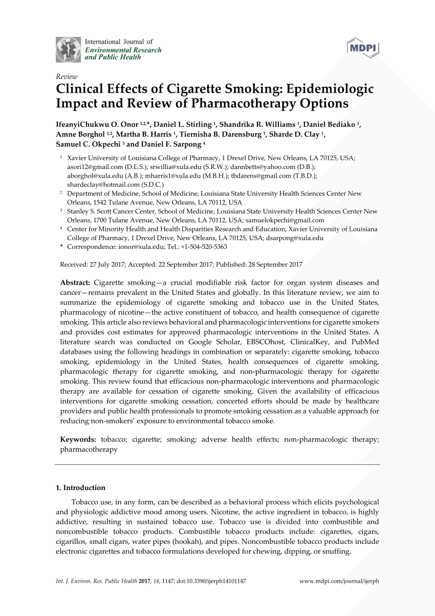 research paper about the effects of cigarette smoking