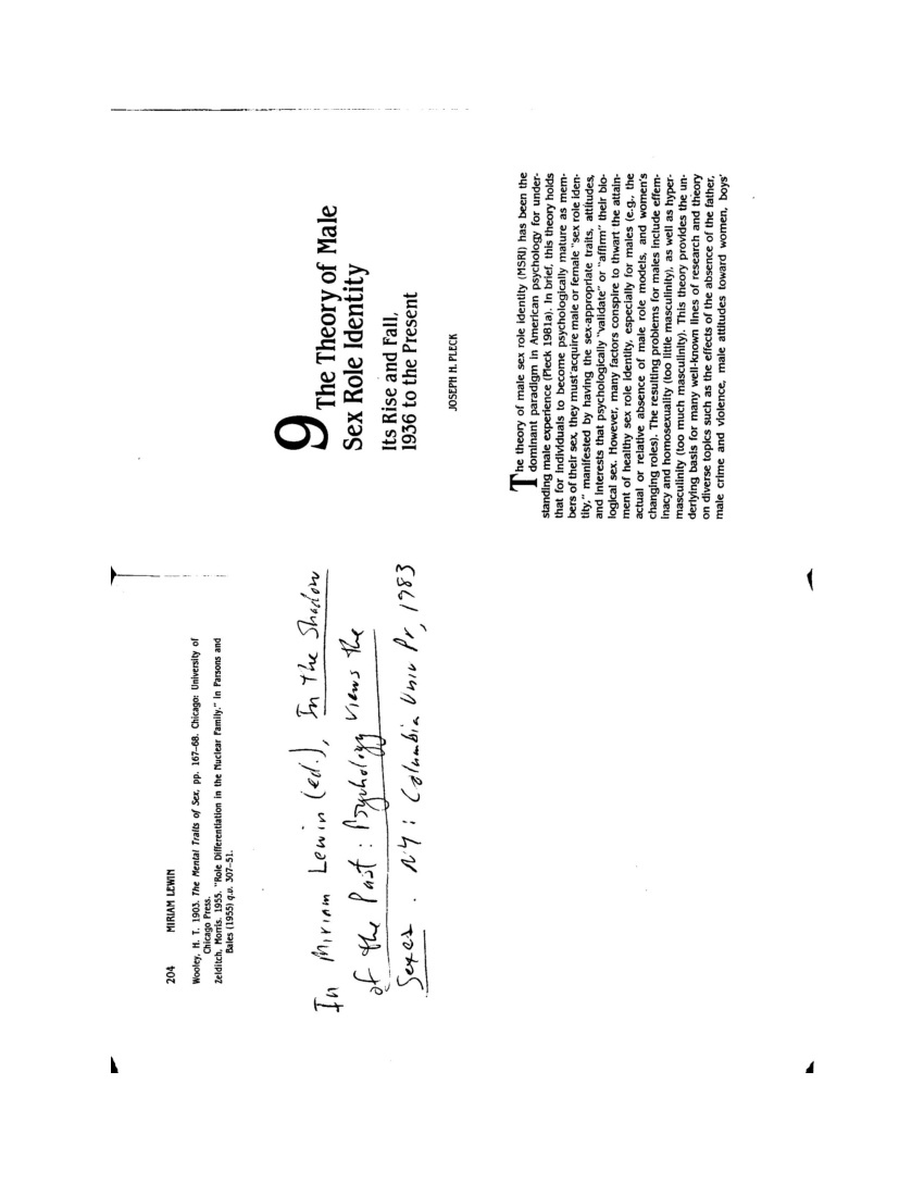 Pdf The Theory Of Male Sex Role Identity Its Rise And Fall1936 To The Present 2934