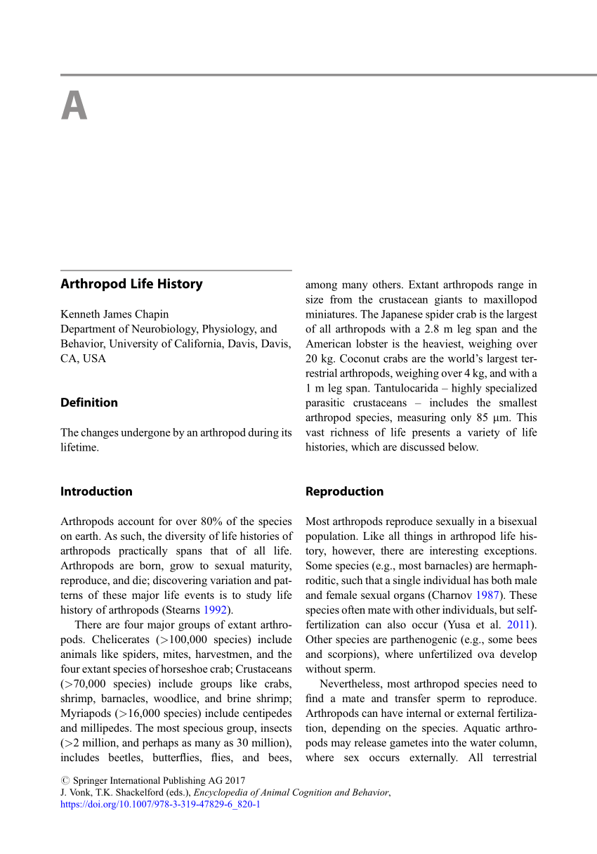 PDF) The Role of Large Arthropods in the Development of