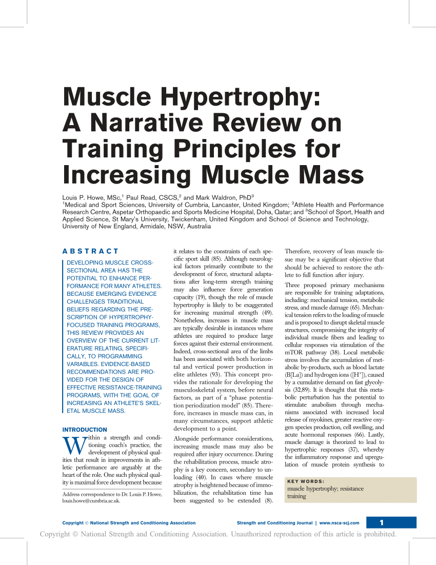 Functional Hypertrophy Training Program Pdf | EOUA Blog