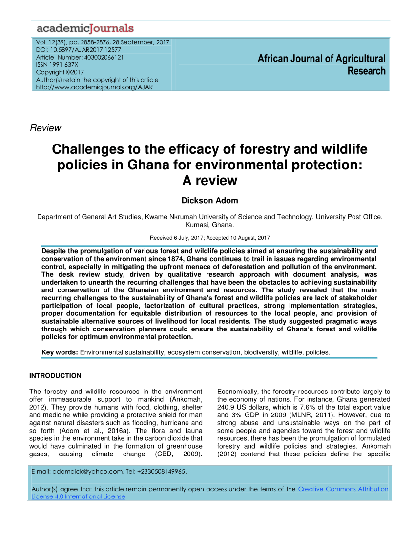 The characteristics and impact of small and medium forest enterprises on  sustainable forest management in Ghana