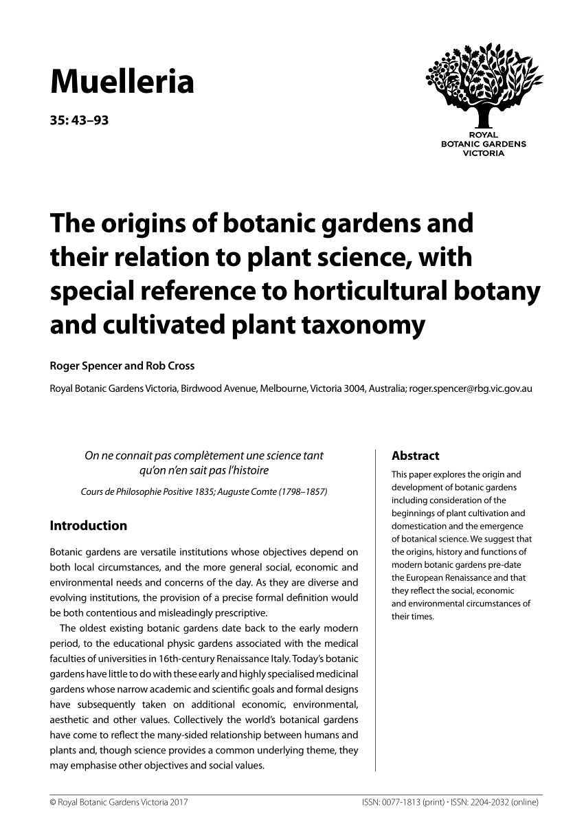 Pdf The Origins Of Botanic Gardens And Their Relation To Plant