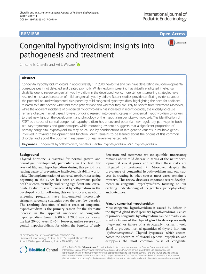 Thyroid Hypoplasia as a Cause of Congenital Hypothyroidism in