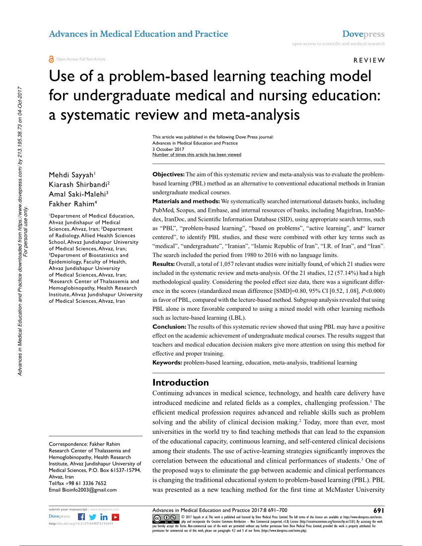 problem based learning examples in nursing education