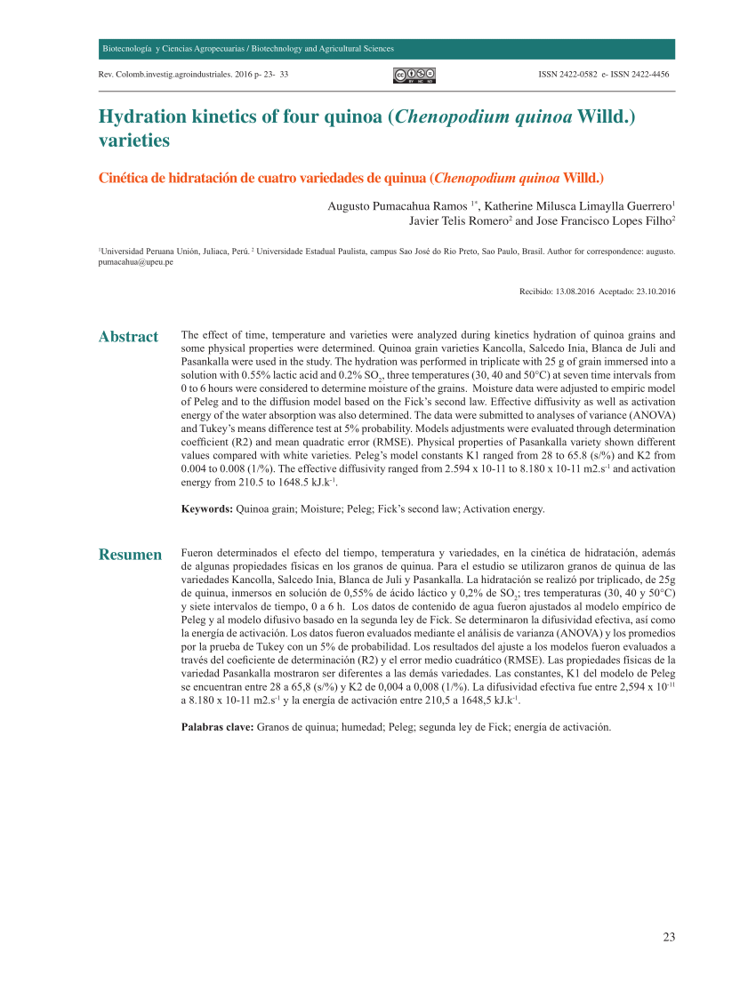Effect of processing on hydration kinetics of three wheat products