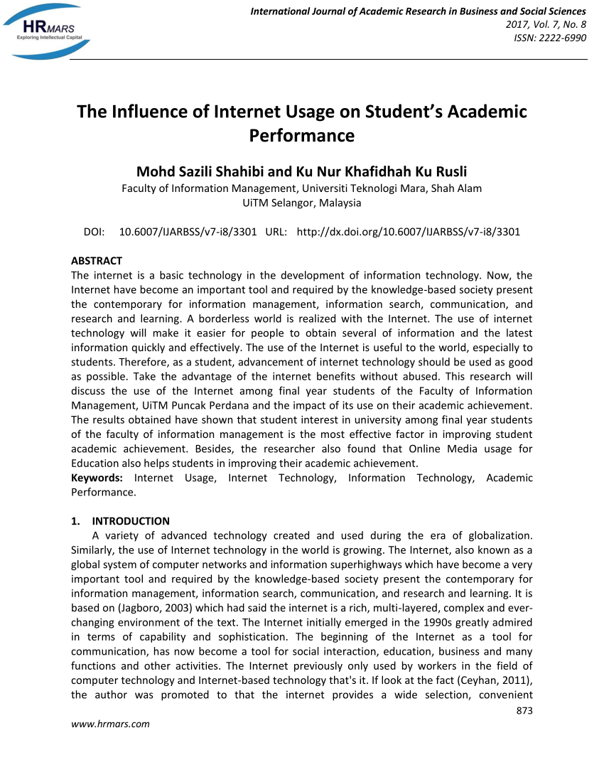 literature review on impact of internet on students