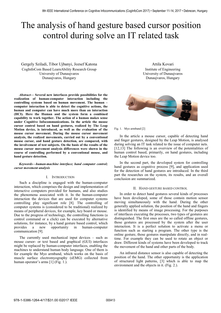 PDF) The analysis of hand gesture based ...