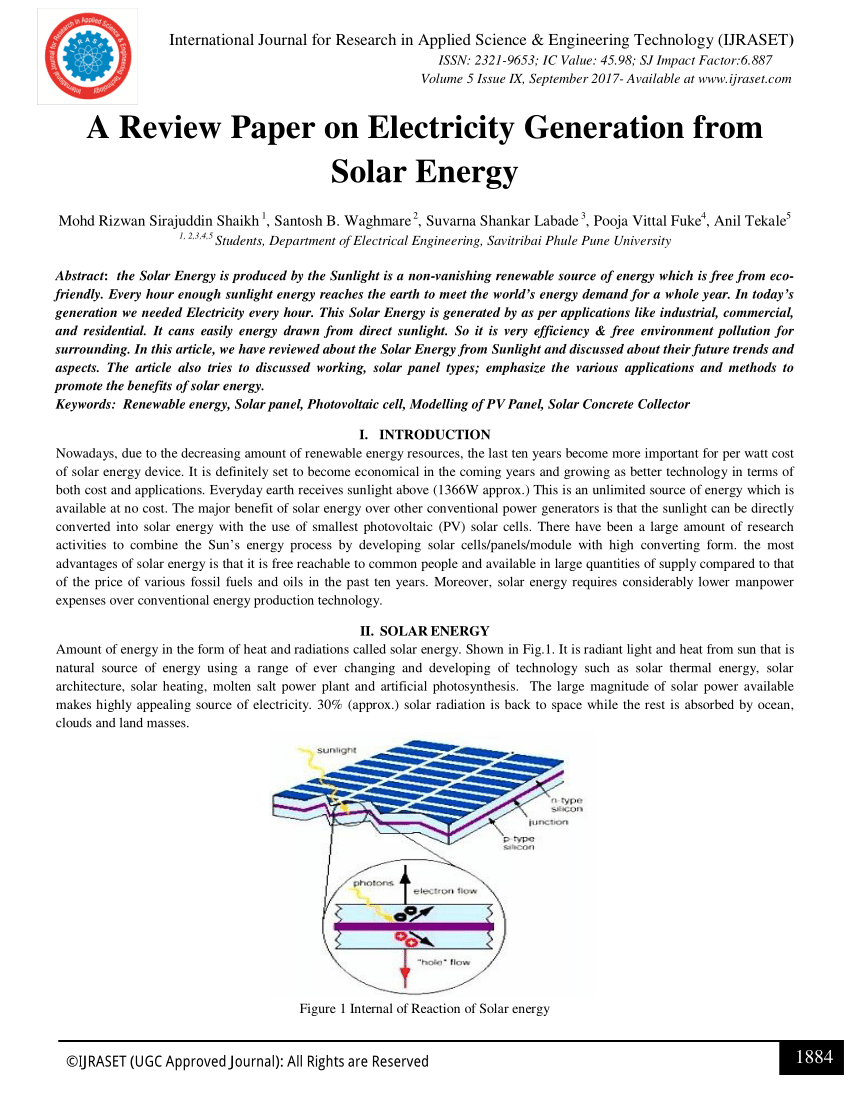 solar energy paper