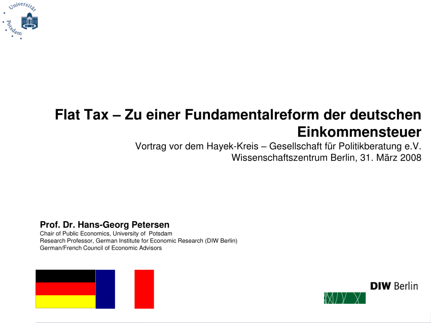 Pdf Flat Tax Zu Einer Fundamentalreform Der Deutschen