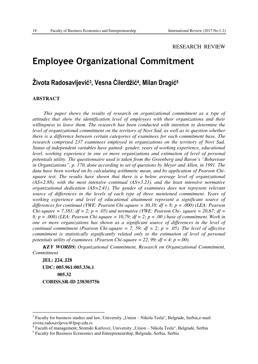 organizational commitment essay