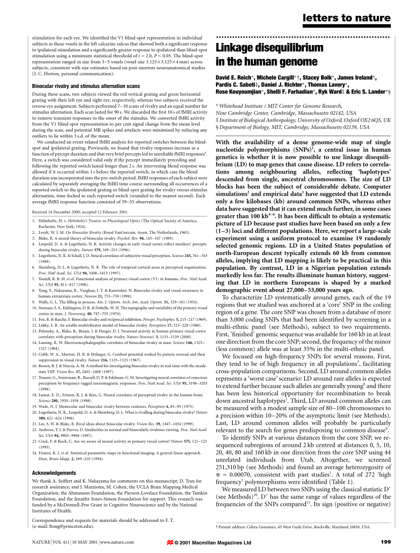 PDF Linkage disequilibrium in the human genome