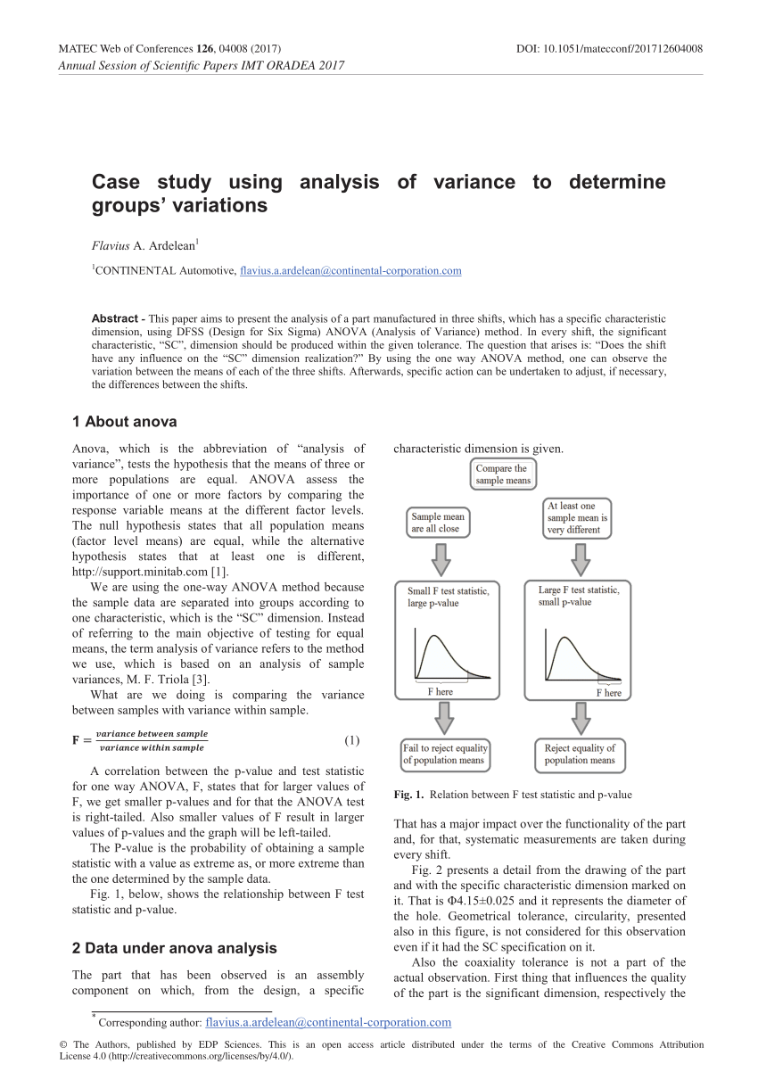 case study variance analysis