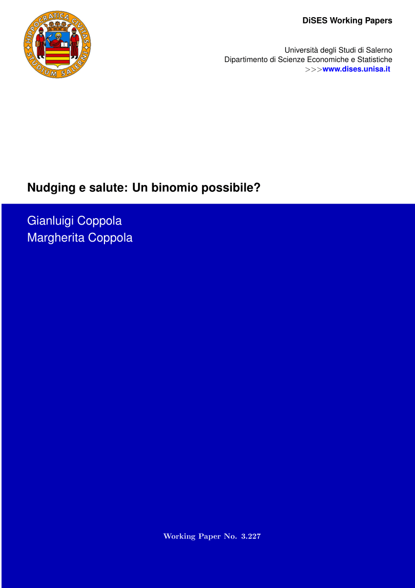 PDF) Nudge, ovvero la “spinta gentile”