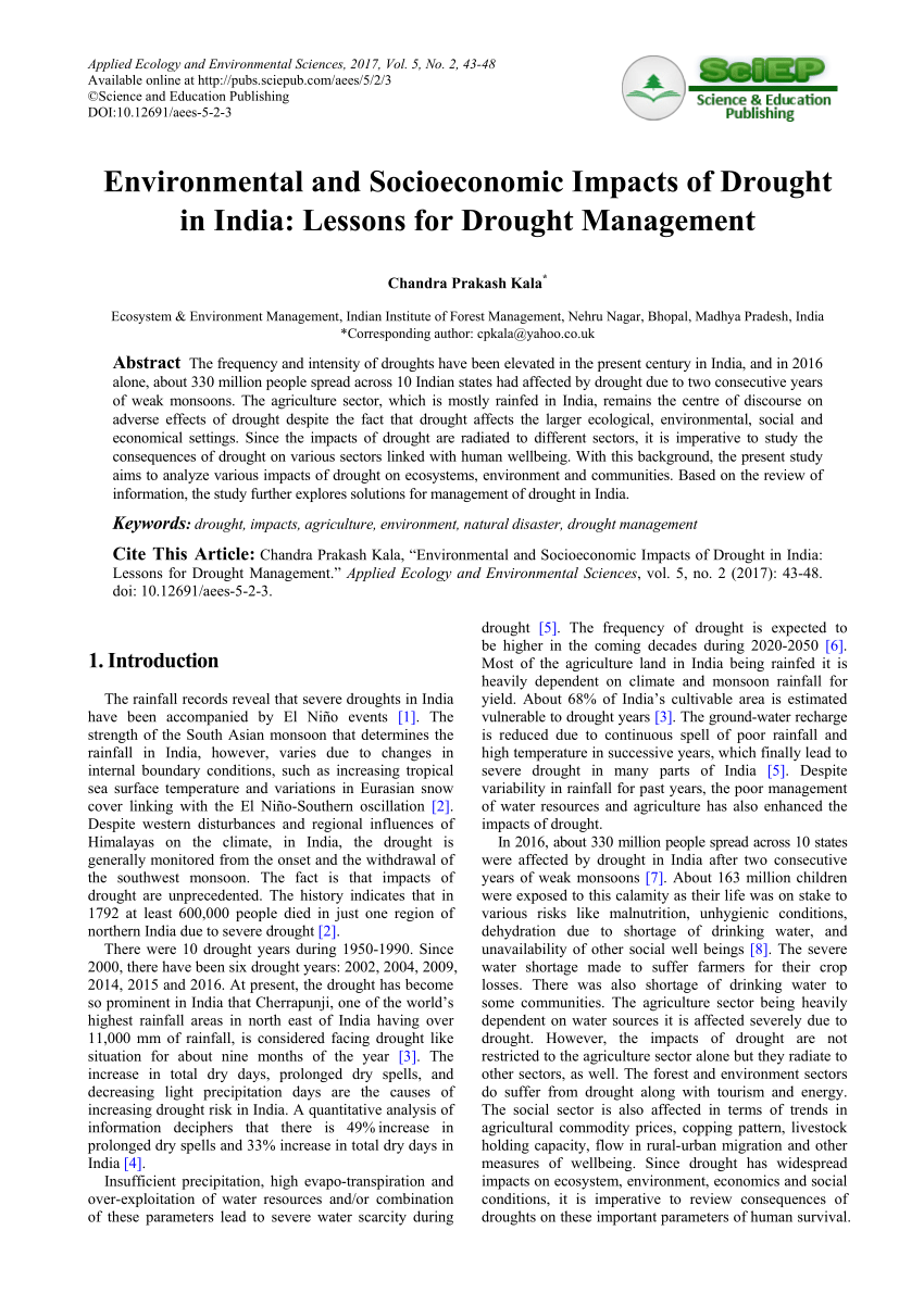 drought management research paper
