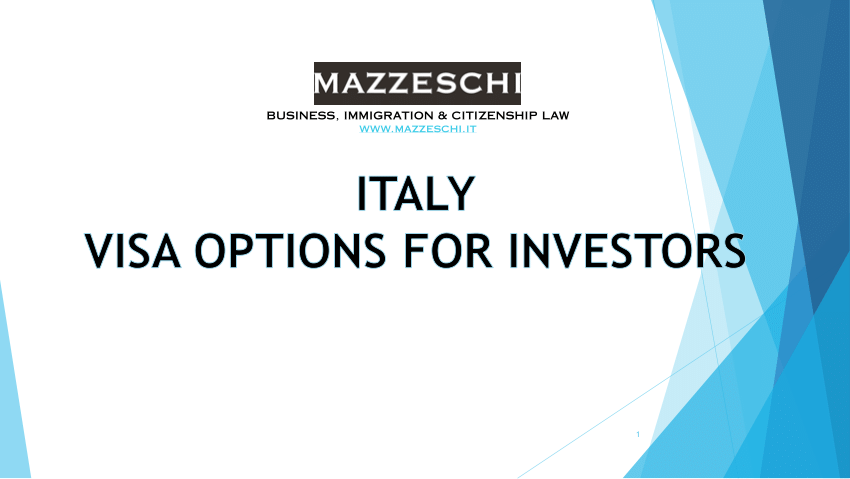 (PDF) Italy: visa options for foreign investors