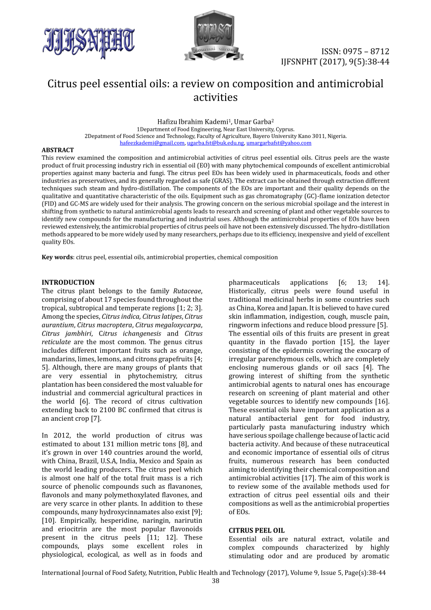 research paper on citrus peel