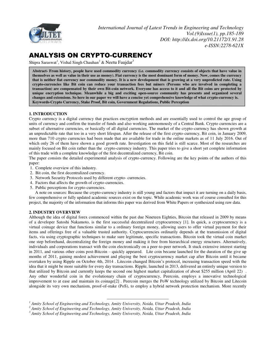 research paper on crypto currency