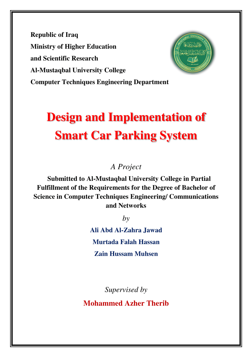 Pdf Design And Implementation Of Smart Car Parking System